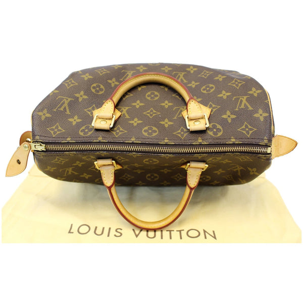 LOUIS VUITTON Speedy 30 Monogram Canvas Brown Satchel Bag