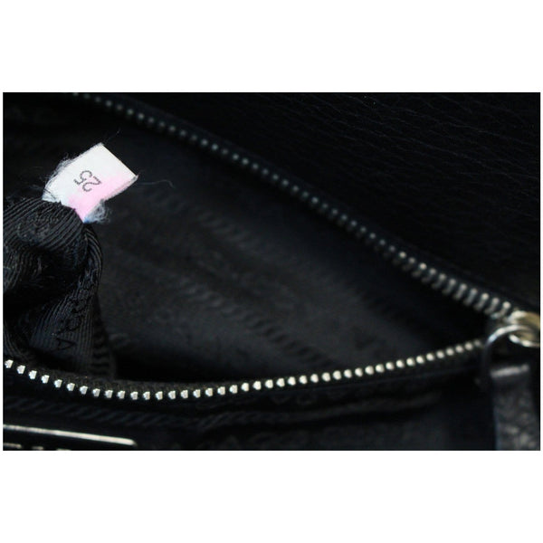 PRADA Vitello Daino Satchel Bag Black