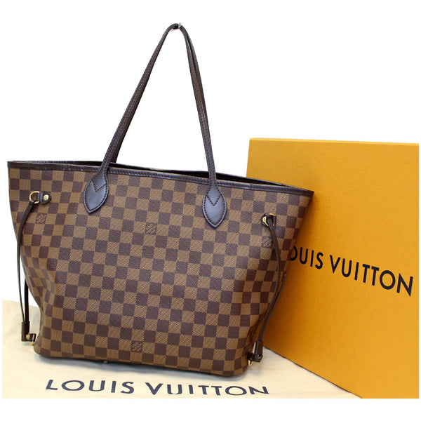 Louis Vuitton Neverfull MM Damier Ebene Tote Bag - front view