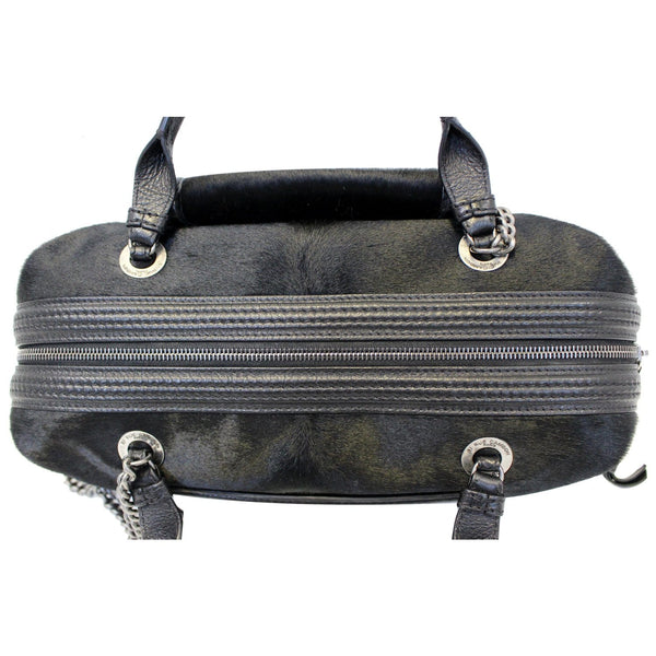 CHANEL Paris Dallas Pony Hair Leather Fringe Bowling Bag Black-US