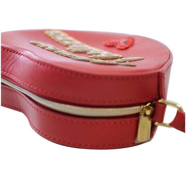 DOLCE & GABBANA L'amore Heart Leather Shoulder Bag Red