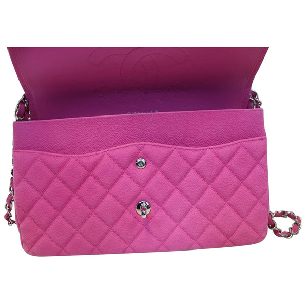 CHANEL Jumbo Double Flap Caviar Quilted Shoulder bag Pink
