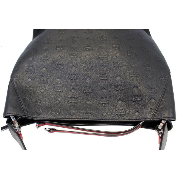MCM Klara Monogram Leather Hobo Bag Black-US