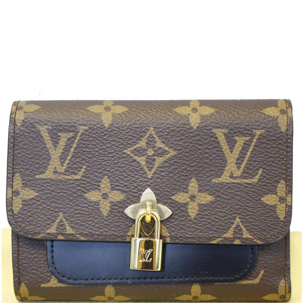 LOUIS VUITTON Flower Lock Monogram Canvas Compact Wallet Black-US