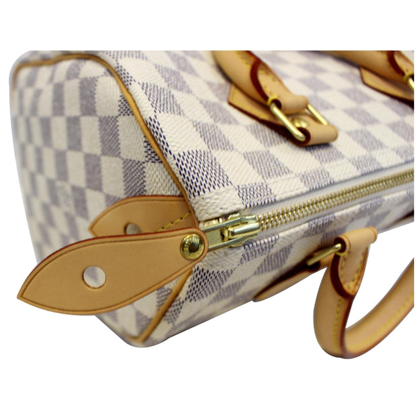 LOUIS VUITTON Speedy 25 Damier Azur Satchel Bag White