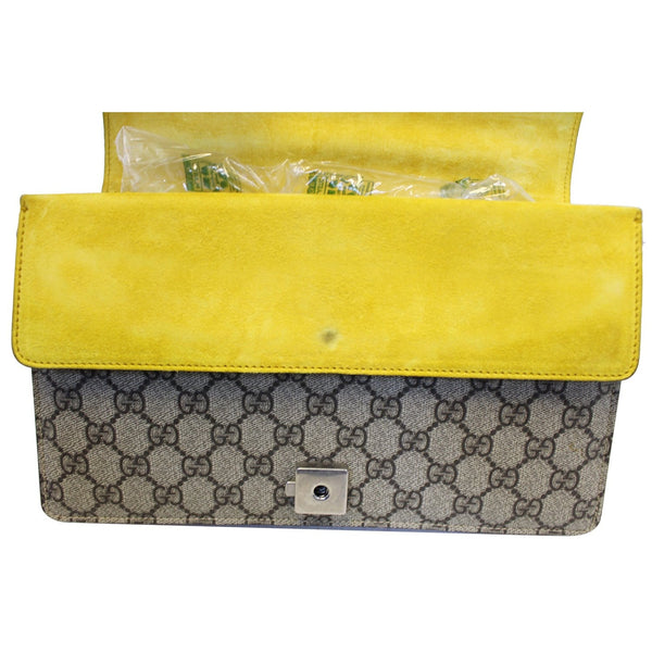 GUCCI Dionysus Small GG Supreme Canvas Shoulder Bag Beige 400249