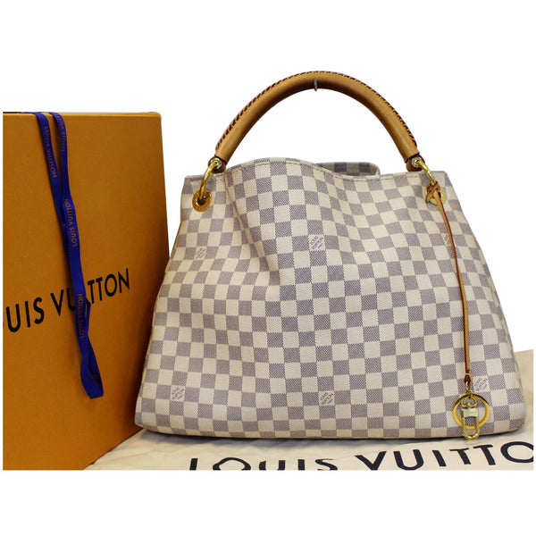 LOUIS VUITTON Artsy MM Damier Azur Shoulder Bag White
