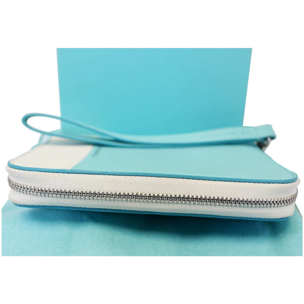 Tiffany & Co Color Block Zip Around Wallet Off-white/Blue-US