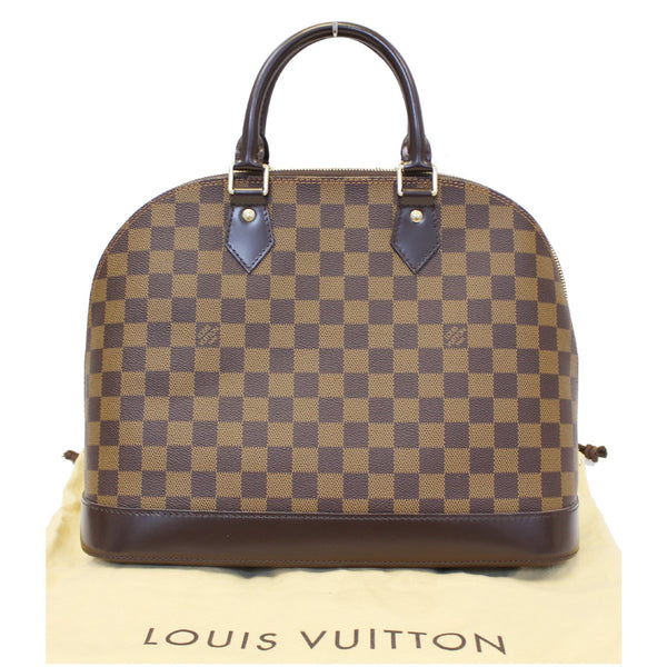 LOUIS VUITTON Alma Damier Ebene Satchel Bag Brown-US