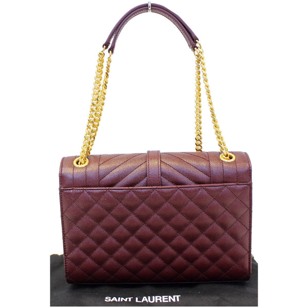 YVES SAINT LAURENT Envelope Medium Chain Shoulder Bag Burgundy
