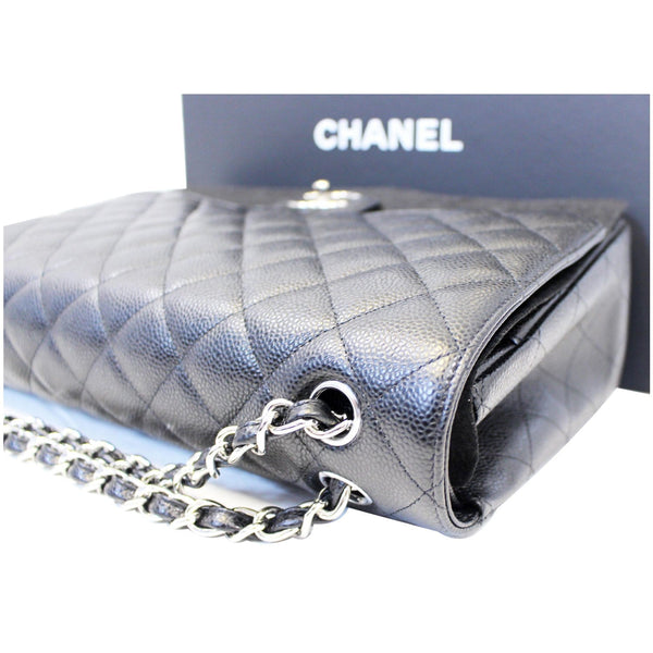 CHANEL Classic Maxi Jumbo Double Flap Caviar Leather Shoulder Bag-US