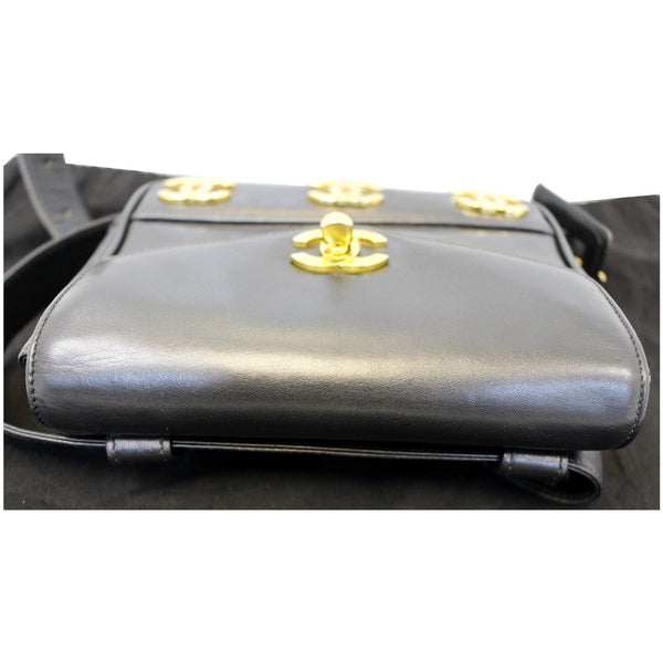 CHANEL VINTAGE Logo Plaque Bum Bag Black-US