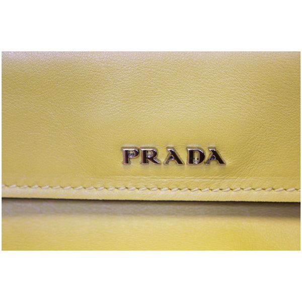 Prada Tote Bag Calfskin Buckle Tote Bag Yellow City - logo