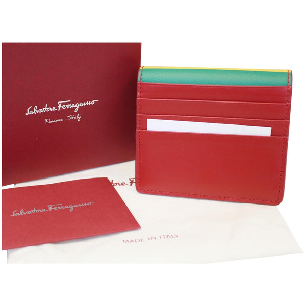 SALVATORE FERRAGAMO Gancini Rainbow Leather Card Case-US