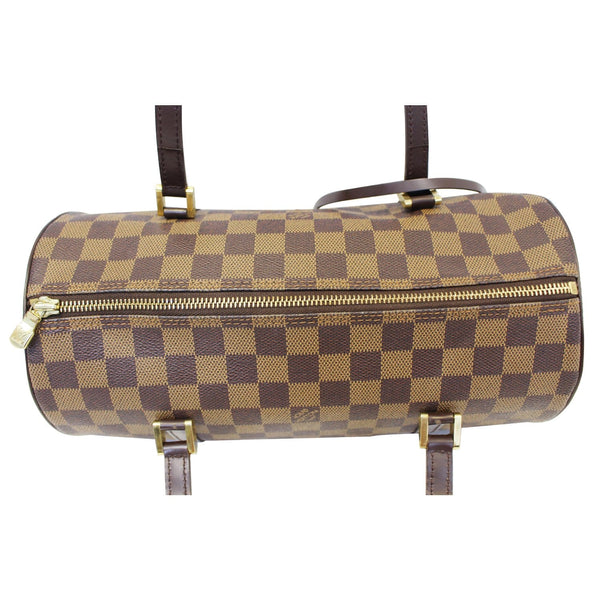 top view lv Papillon 30 Damier Ebene Shoulder Handbag