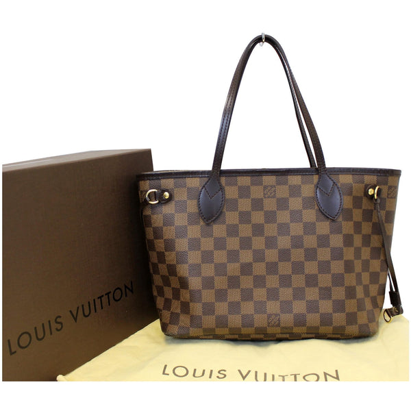 LOUIS VUITTON Neverfull PM Damier Ebene Tote Shoulder Bag Brown