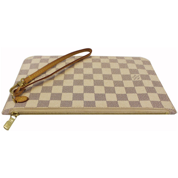 LOUIS VUITTON Pochette Wristlet Pouch Damier Azur Neverfull MM White