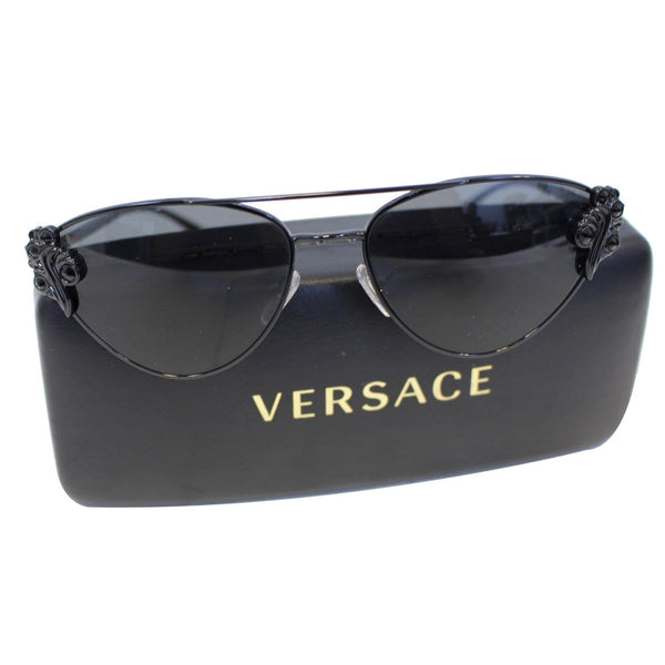 Versace Black Frame Grey Lenses Sunglasses - front view