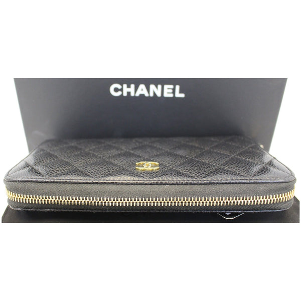 CHANEL Black Caviar Leather Zippy Wallet Black-US