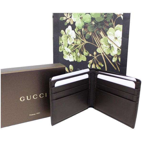 GUCCI Black Leather Micro GG Guccissima Bifold Wallet-US