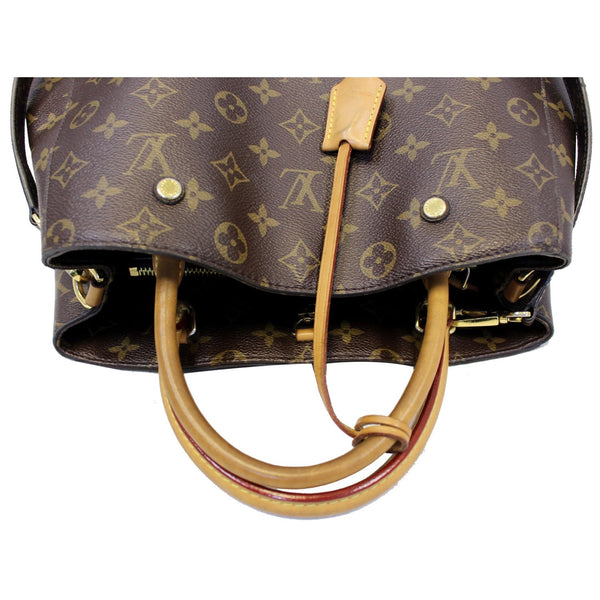 LOUIS VUITTON Montaigne MM Monogram Canvas Shoulder Bag Brown