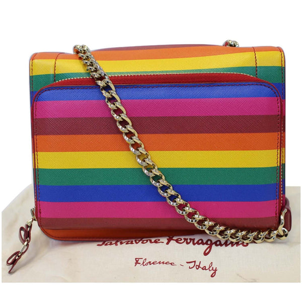 SALVATORE FERRAGAMO Vara Rainbow Leather Crossbody Bag-US