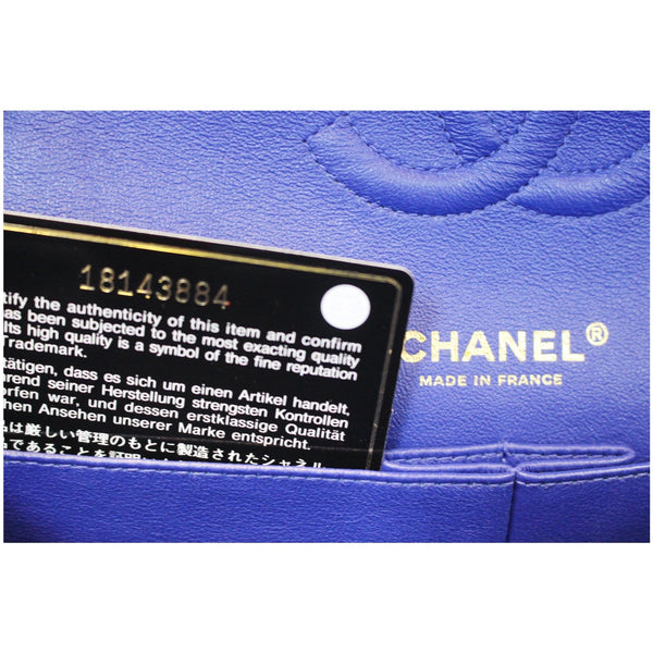 CHANEL Medium Double Flap Calfskin Quilted Shoulder bag Blue