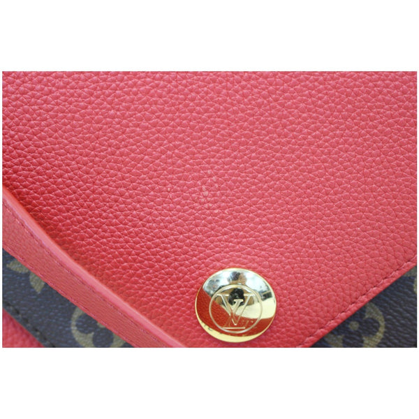 LOUIS VUITTON Double V Grained Leather Monogram Shoulder Bag Rubis-US