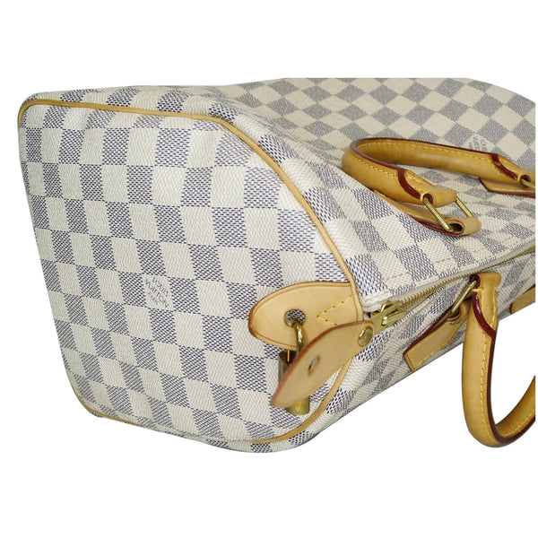Louis Vuitton Speedy 30 Damier Azur Satchel Bag White corner