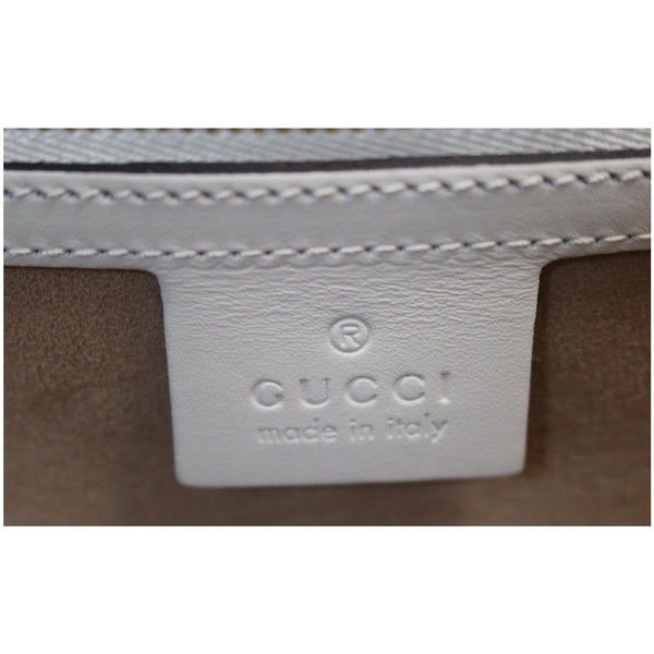 GUCCI Maxi Sylvie Calfskin Top Handle Bag White 477631