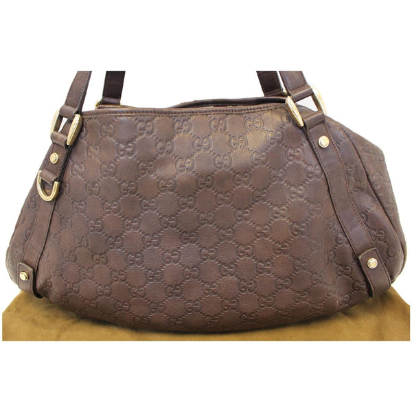 GUCCI Abbey Medium Leather Tote Shoulder Bag Dark Brown-US