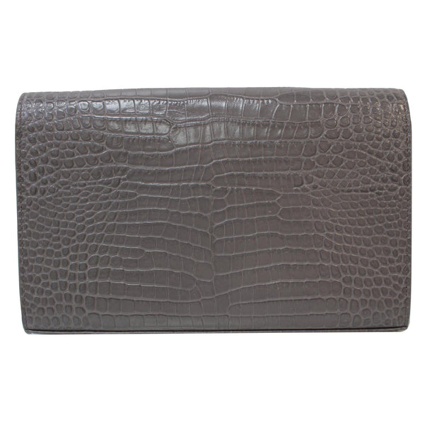 YVES SAINT LAURENT Kate Small Crocodile Leather Crossbody Bag Grey - Last Call