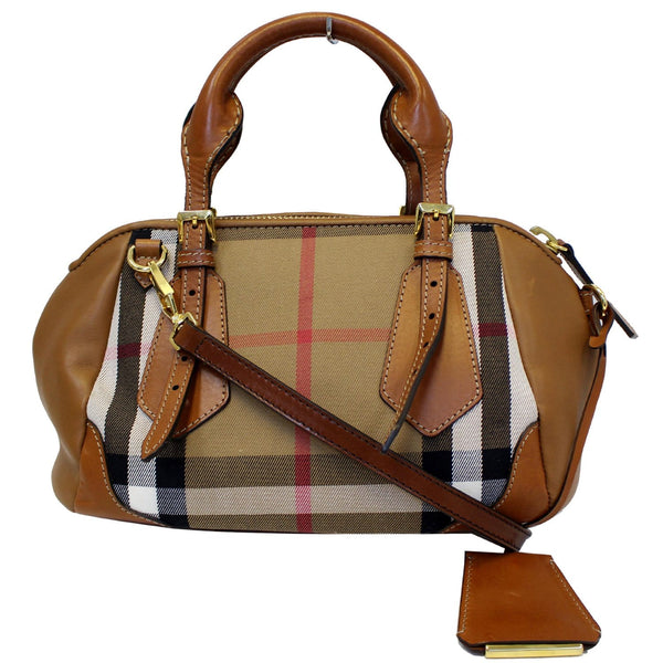 BURBERRY Blaze House Check and Leather Shoulder Bag Brown-US