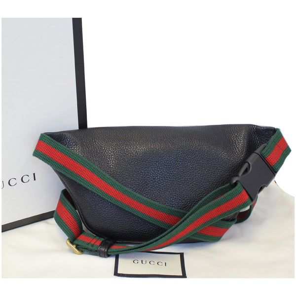GUCCI Print Leather Black Belt Waist Bum Bag Small 527792-US