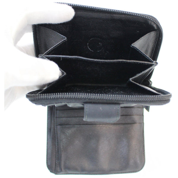 PRADA Nylon Zip Around Wallet Black