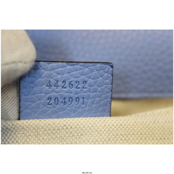 GUCCI GG Marmont Leather Top Handle Shoulder Bag Blue 442622-US