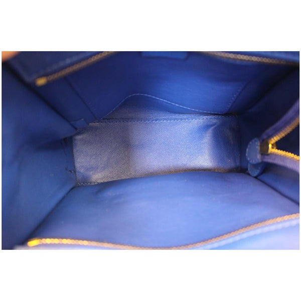 CELINE Nano Luggage Smooth Leather Tote Crossbody Bag Blue