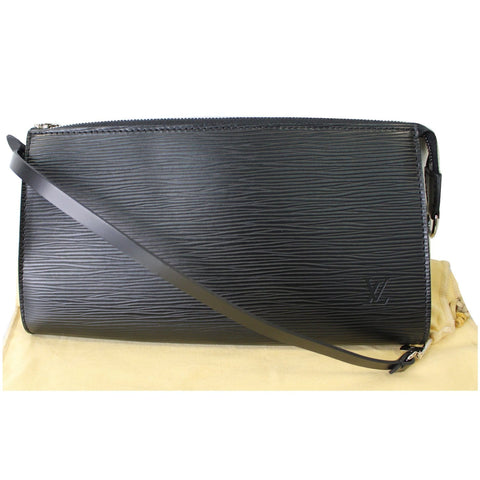 LOUIS VUITTON Pochette Accessoires Epi Leather Pouch Black