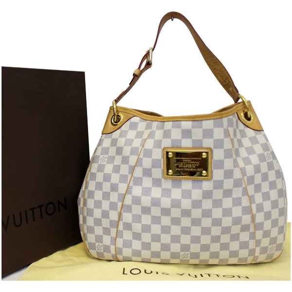 LOUIS VUITTON Galliera PM Damier Azur Shoulder Bag White