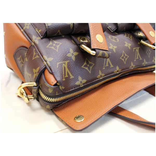 LOUIS VUITTON Manhattan NM Monogram Canvas Shoulder Bag Caramel