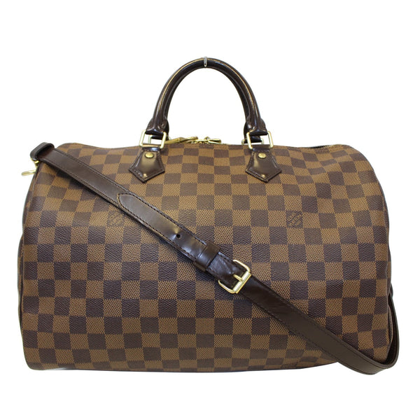 LOUIS VUITTON Damier Ebene Speedy 35 Bandouliere Shoulder Bag-US