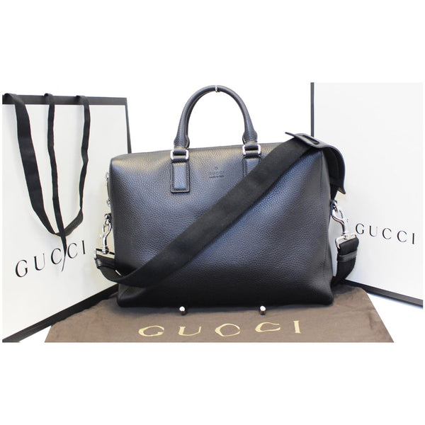 GUCCI Leather Business Briefcase Bag Black 387074-US