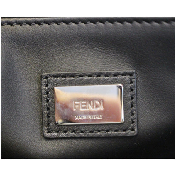 FENDI Petite 2Jours Whipstitch Leather Tote Shoulder Bag Black