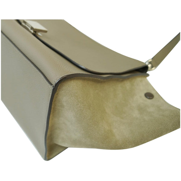 CELINE Trapeze Souris Small 2way Leather Tote Shoulder Bag Taupe