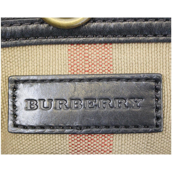 BURBERRY Susanna Medium Leather Canvas Check Shoulder Bag Brown