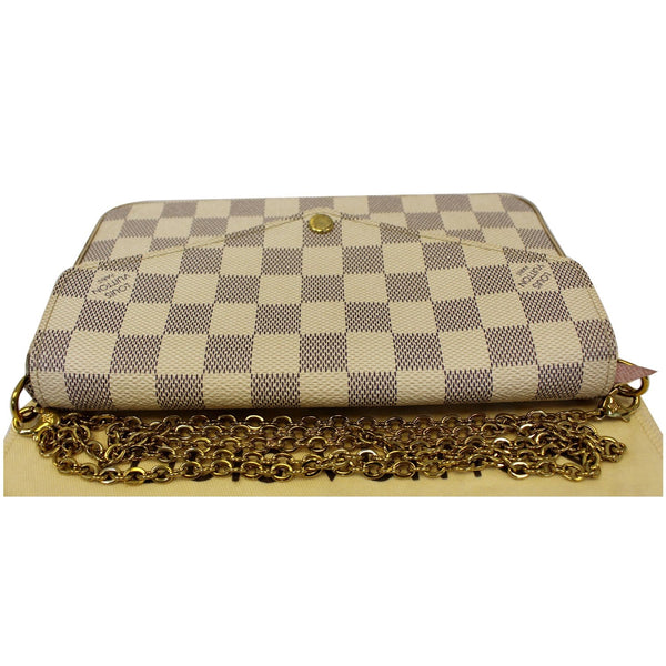 LOUIS VUITTON Pochette Felicie Damier Azur Crossbody Bag White