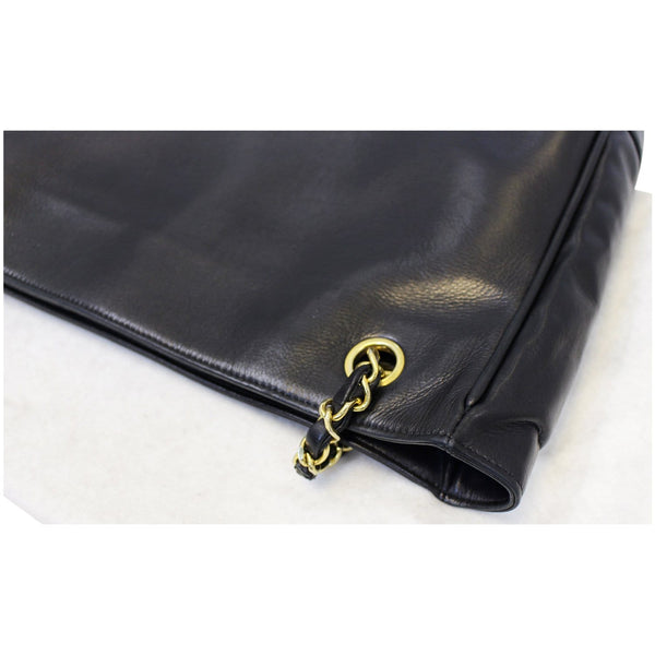 CHANEL Black Lambskin Tote Shoulder Bag Vintage-US