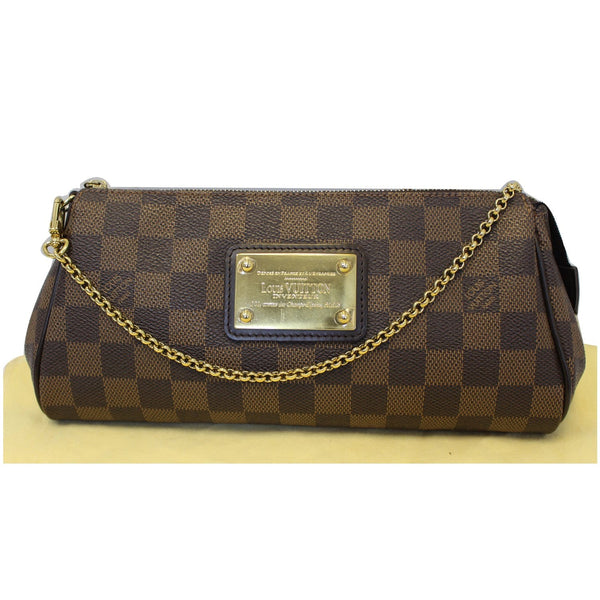 LOUIS VUITTON Pochette Eva Damier Ebene Clutch Bag Brown