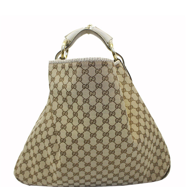 GUCCI Horsebit GG Canvas Large Hobo Bag Beige/White 114900