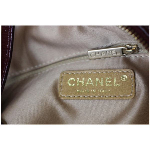 CHANEL Rock & Chain Patent Vinyl Bowler Shoulder Bag Red